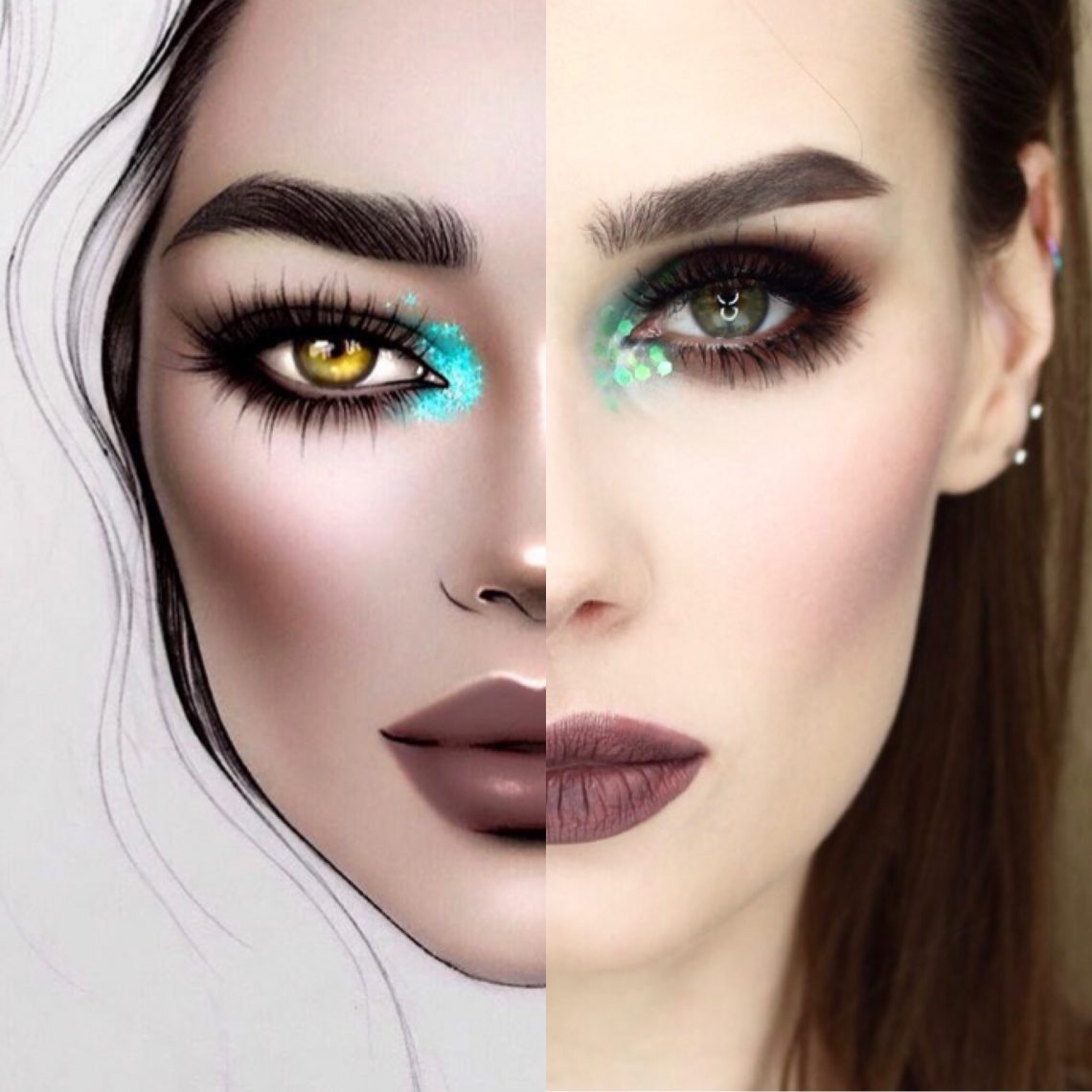 facechart by @milk1422 makijaż inspirowany inspired makeup look